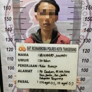 Sembunyikan Ganja di Bawah Kasur, MJ Ditangkap Satresnarkoba Polresta Tangerang