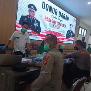 Sambut HUT Bhayangkara ke 76, Polres Bogor Gelar Donor Darah