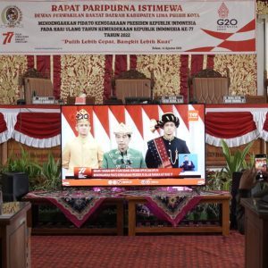 BUPATI LIMAPULUH KOTA IKUTI RAPAT PARIPURNA DPRD “DENGARKAN PIDATO KENEGARAAN PRESIDEN RI