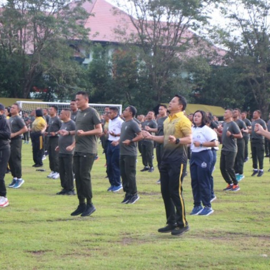 Perkuat Sinergitas, Kodam IX/Udayana dan Polda Bali Gelar Olahraga Bersama