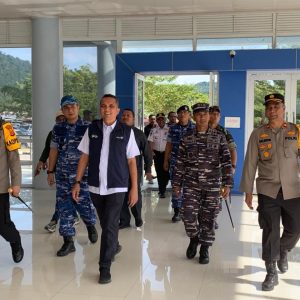 Komandan Lanal Sabang Bersama Pj Walikota dan Forkopimda Sabang Tinjau Posko Terpadu Operasi Ketupat Seulawah-2023