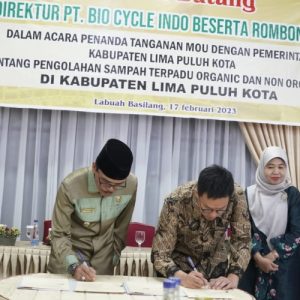 Komit Tuntaskan Permasalahan Sampah, Pemkab Limapuluh Kota dan PT. Bio Cycle Teken Kerja Sama