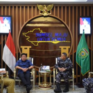 Danlanal Palembang Laksanakan Courtessy Call (CC) Ke Gubernur Provinsi Sumatera Selatan