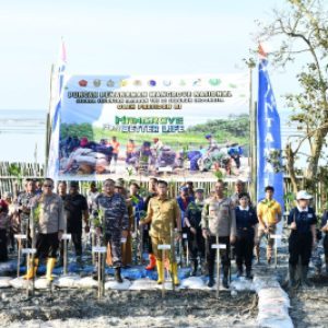 Lantamal I Ikut Serta Laksanakan Penanaman Mangrove Nasional Secara Serentak Oleh Jajaran TNI Di Seluruh Indonesia Tahun 2023