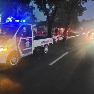 Kepolisian Gelar Olah TKP Laka Lantas di Cileungsi Bogor, Yang Akibatkan Seorang Pengendara Motor Meninggal Dunia