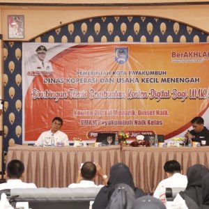 Pj. Wali Kota Payakumbuh membuka secara resmi bimbingan teknis (Bimtek) pembuatan konten digital bagi UMKM