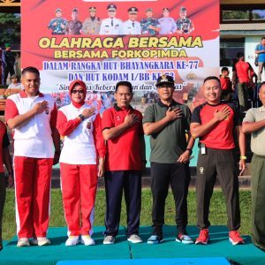 Pj. Wali Kota Payakumbuh di dapuk sebagai komandan apel olah raga bersama Forkopimda Kota Payakumbuh dan Kabupaten Lima Puluh Kota dalam rangkaian peringatan HUT Bhayangkara ke-77