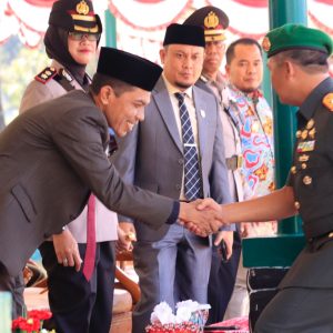 Pj. Wali Kota Payakumbuh hadiri acara serah terima jabatan Kasiren Korem 032 Wira Braja, Dandim 0306/50 Kota, Dandim 0308 Pariaman, Dandim 0309 Solok, Dandim 0310 Sawahlunto Sijunjung, Danyonif 131 Braja Sakti Dan Tradisi Korps Satuan Korem 032 Wira Braja di Markas Yonif 131/BRS
