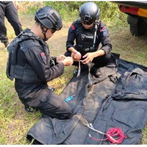 Warga Cileungsi Hendak Tanam Pohon Pisang Temukan Ranjau Darat, Polsek Cileungsi Dan Gegana Polri Polda Jabar Lakukan Pengamanan