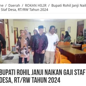 Bupati Rohil Janji Naikan Gaji Staf Desa, RT/RW Tahun 2024
