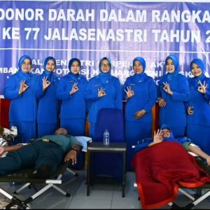 Sambut HUT Ke-77 Jalasenastri, Cabang 3 Korcab I DJA I Lanal Sabang Gelar Donor Darah