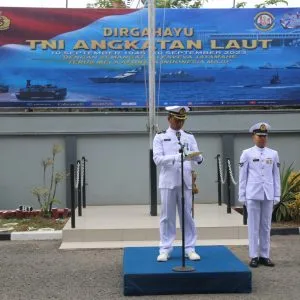 Pangkalan TNI Angkatan Laut Palembang Gelar Upacara Memperingati HUT Ke-78 TNI Angkatan Laut