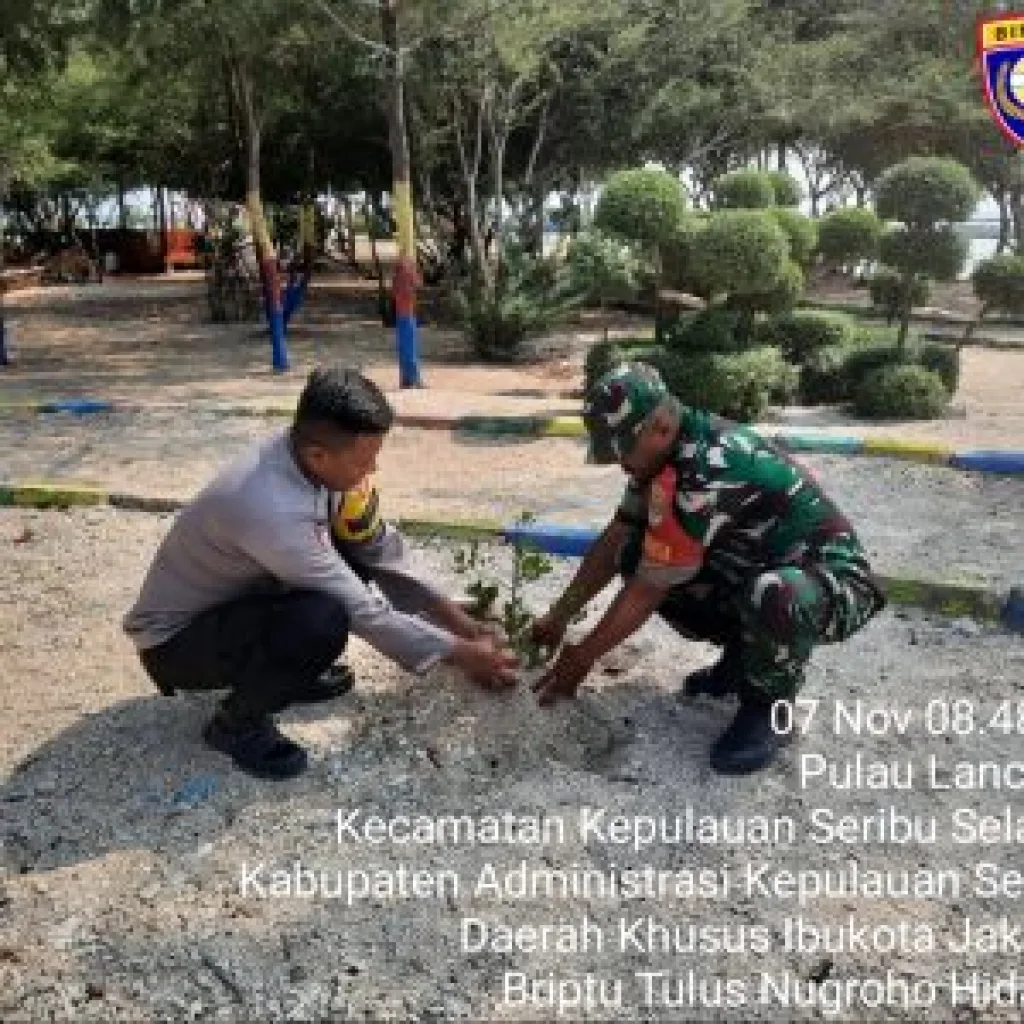 Polsek Kepulauan Seribu Utara, Polres Kepulauan Seribu Gencar Tanam Bibit Pohon untuk Reduksi Polusi Udara