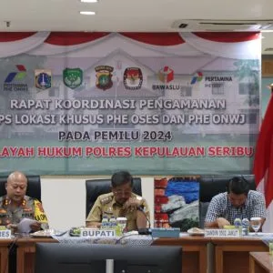 Kapolres Kepulauan Seribu Pimpin Rapat Koordinasi Pengamanan TPS Khusus di PHE OSES dan PHE ONWJ untuk Pemilu 2024