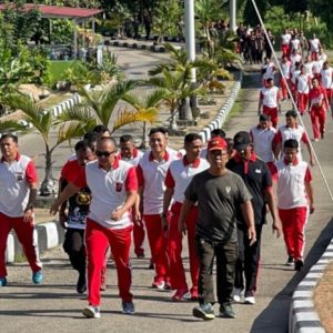 Memperkuat Kemitraan Polres Dharmasraya dan TNI Lakukan Olahraga Bersama