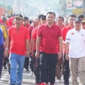 Peringati HUT Kabupaten Dharmasraya Ke-20, Ketua DPRD Ikuti Jalan Santai Bersama