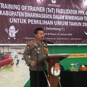 Kapolres Dharmasraya Hadiri Pelatihan Fasilitator PPK dan PPS dalam Persiapan Pemilihan Umum 2024