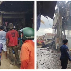 Adanya Kebakaran Wilayah Kemang Polsek Kemang Bersama Damkar dan Masyarakat Bersatu Padamkan Api