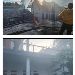Polsek Ciawi Lakukan Investigasi Bersama Instansi Terkait Kebakaran Rumah Guru MI Dan Sekolah MI di Cibedug Ciawi