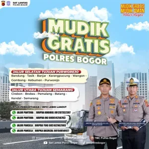 Kapolres Bogor Adakan Program Mudik Gratis Bagi Warga Masyarakat Kabupaten Bogor