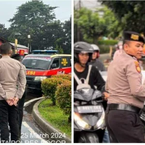 Sat Samapta Bersama Sat Binmas Polres Bogor Berbagi Kebaikan di Bulan Suci Ramadhan Bagikan Takjil Kepada Pengguna Jalan