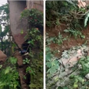 Polsek Ciawi Lakukan Pengecekan Bersama Instansi Terkait Dimana Adanya Rumah Roboh Akibat Hujan Deras di Ciawi Bogor
