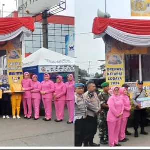 Ketua Bhayangkari Cabang Polres Bogor Bagikan Bingkisan Idul Fitri di Pos Pam Wilayah Hukum Polres Bogor
