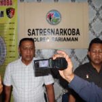 Kasatres Narkoba Polres Pariaman press release Penangkapan pelaku Pengedar Narkoba Jenis Shabu