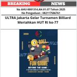 ULTRA Jakarta Gelar Turnamen Billiard Meriahkan HUT RI ke-77