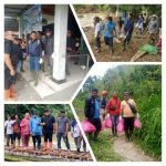 Jurnalis Tanah Datar Goro Bersama Warga Perbaiki Jembatan Darurat di Subarang luak