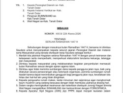 Memasuki Bulan Suci Ramadhan 1447 H, Pemkab Tanah Datar Ajak Masyarakat Jaga Kekhusyukan dan Ketertiban