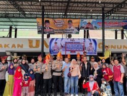 Kapolres Dharmasraya Wakili Kapolda Sumbar Sambut Kloter Pertama Perantau Pulang Basamo 2026